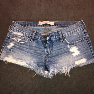 Abercrombie Embroidered Pocket Jean Shorts Sz 25